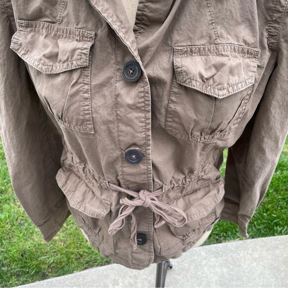 Converse One Star Khaki Collared Button Up Shirt Women's Size Medium - Picture 9 of 10